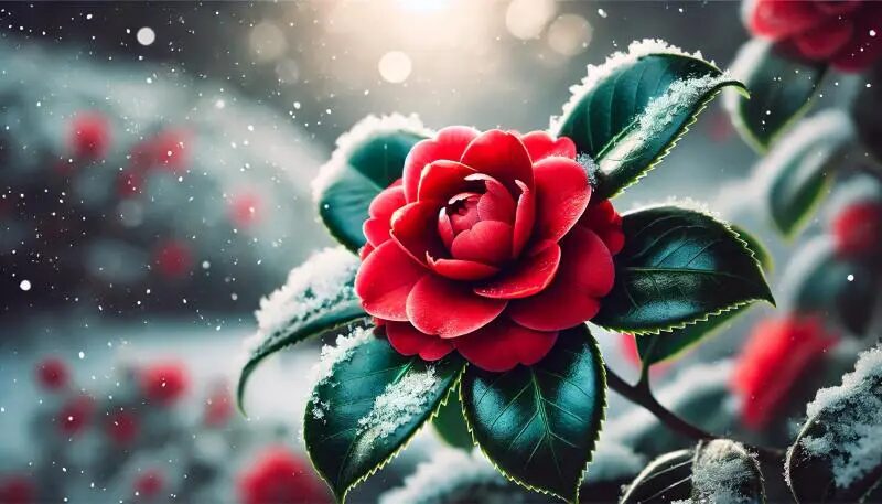 赤い山茶花