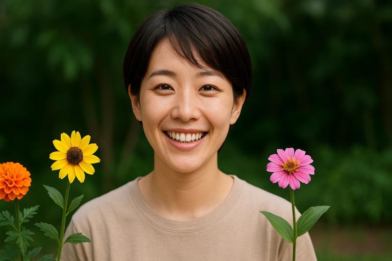 夏に咲くダリアに似ている花