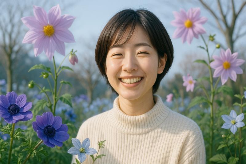 晩秋に咲く皇帝ダリア