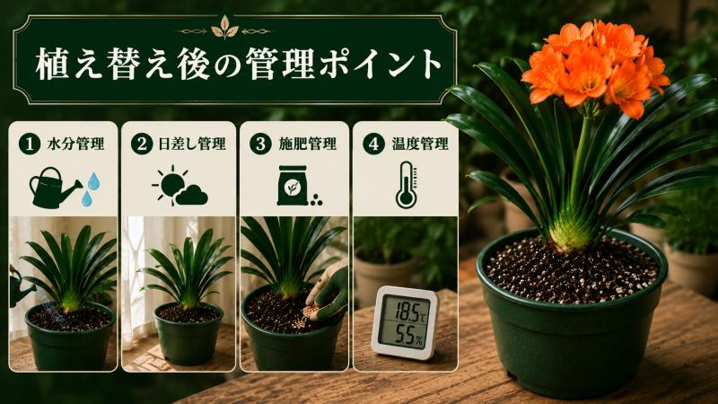 植え替え後の君子蘭の管理