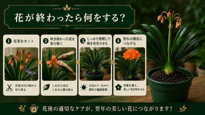 君子蘭の花が終わった後の手入れ