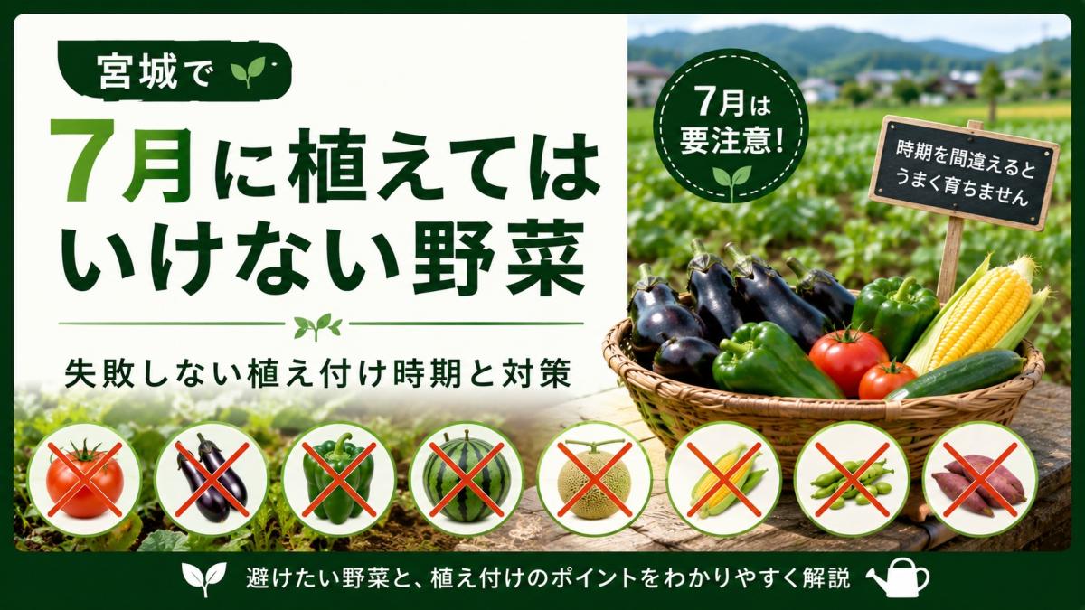 宮城で7月に植えてはいけない野菜｜失敗しない植え付け時期と対策